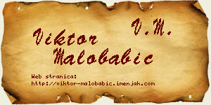 Viktor Malobabić vizit kartica